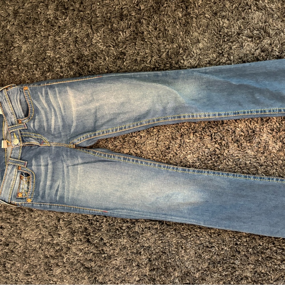 True Religion Blue Straight Leg Jeans Vintage-Inspired